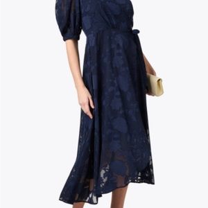 ABBEY GLASS / Halsbrook Navy Floral Chiffon Wrap Dress / XL/ New with Tags
